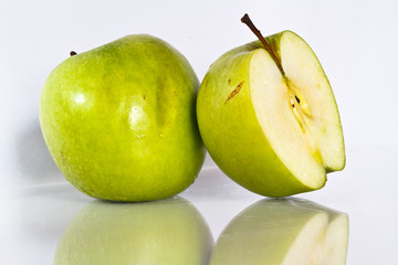 green apple isolated on white with shadow
