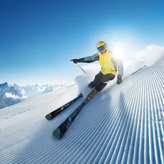 Poster skier in mountains © dell