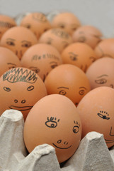 Eggs with faces