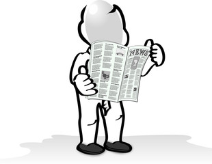 Business person reading paper.