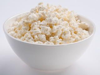 Bowl with fresh cottage cheese.