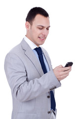 business man  texting