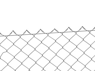 wire fence isolated on white