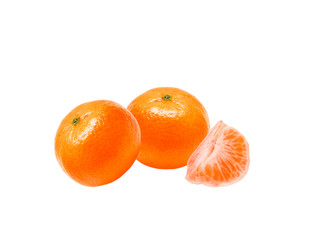 Mandarins isolated on white background