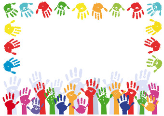 Color hands palms background