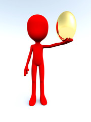 Cartoon Man And Easter Egg