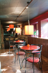 Tables in billiard room