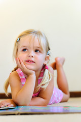 thoughtful reader girl