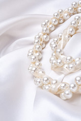 jewels on white satin