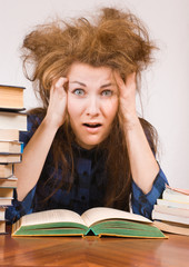 Girl with books