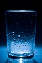 leeres glas mit tropfen