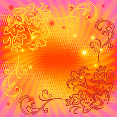 Obraz na płótnie Canvas Background pink with a flower pattern