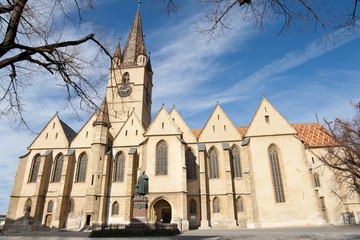 Photo of a big church in Sibiu, Romania
