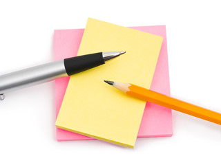 Note paper and pens