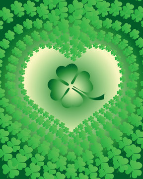 leaf clover leaves edged in view of the heart