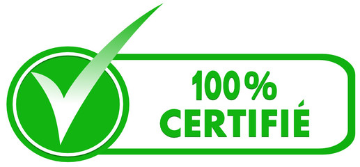 100 % certifié sur symbole validé vert - obrazy, fototapety, plakaty