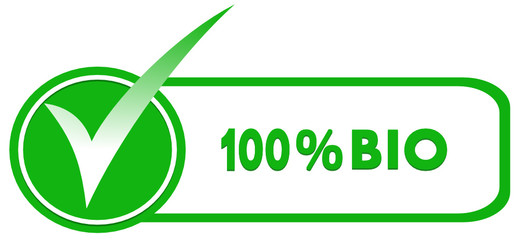 100 % bio sur symbole validé vert