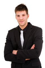 young business man portrait isolated on white