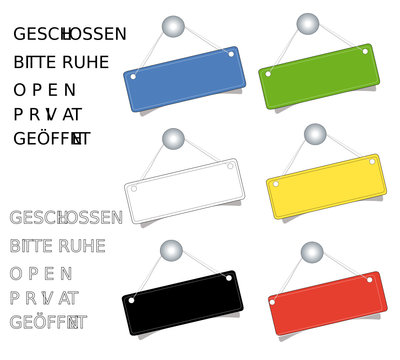 T&uuml;rschilder mit Text