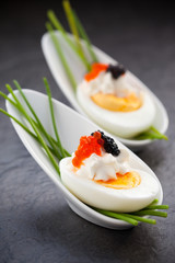 eggs with caviar