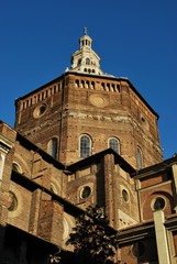 Pavia cathedral on blue sky, Lombardy, Italy