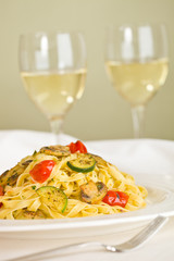 tagliatelle and white wine