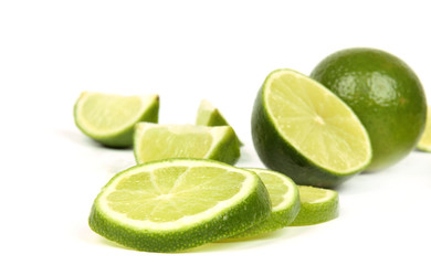 Lime on white background