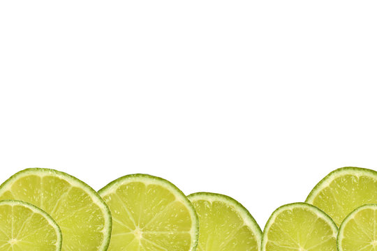 Slices of limes background
