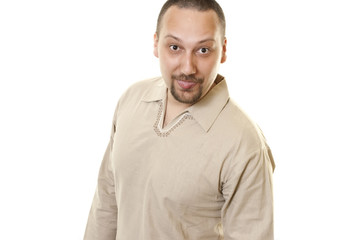 funny man making goofy face