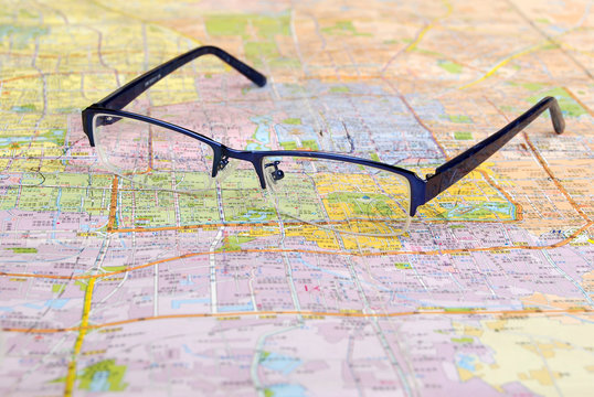 Map and glasses