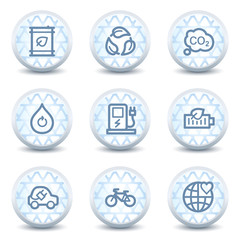 Ecology web icons set 4, glossy circle buttons