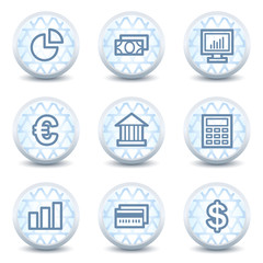 Finance web icons set 1, glossy circle buttons