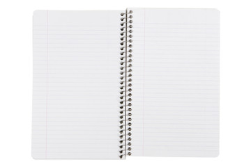 Blank spiral notebook with copy space