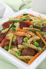 Pasta with sausage and vegetables