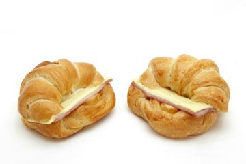 two Ham Cheese croissants
