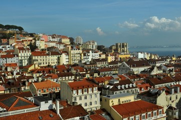Fototapeta na wymiar Stadt Lissabon, Lizbona, Lizbona, Portugalia - Aussicht