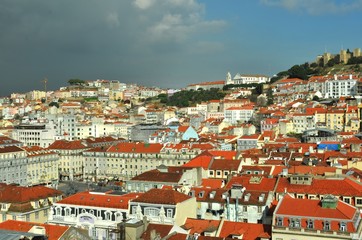 Fototapeta na wymiar Stadt Lissabon, Lizbona, Lizbona, Portugalia - Aussicht