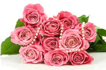 Pink roses with pearls
