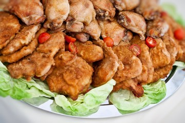 schnitzel served - delicious dinner and vegetable