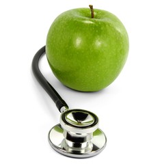 Stethoskop mit Apfel