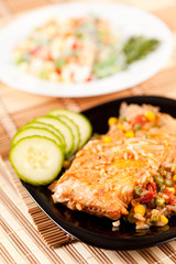 Salmon fillet with vegetables