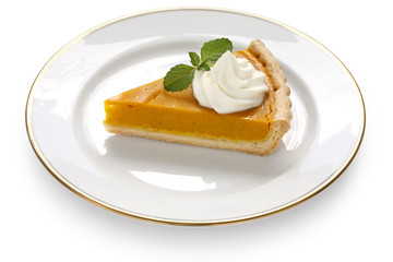 a slice of pumpkin pie