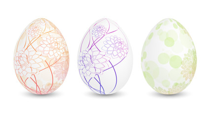 Three pastel easter eggs