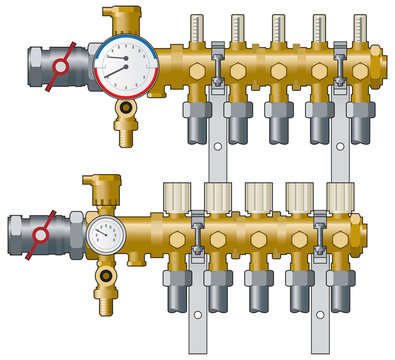 Heating manifold and gauges