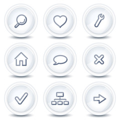 Basic web icons, circle glossy buttons