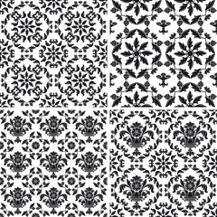 Obraz premium Seamless wallpaper pattern floral, black and white