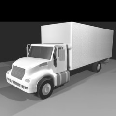 semi trailer truck 3D human POV