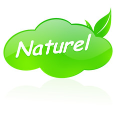 naturel sur bouton design nuage vert