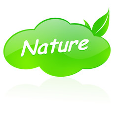 nature sur bouton design nuage vert