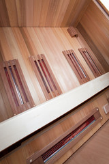 Fototapeta na wymiar Wood sauna inside